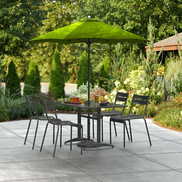 Lancaster Table & Seating 6' Moss Green Push Lift Aluminum Umbrella 164UMBAL06HG